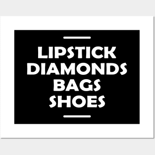 Lipstick diamonds bags shoes Posters and Art